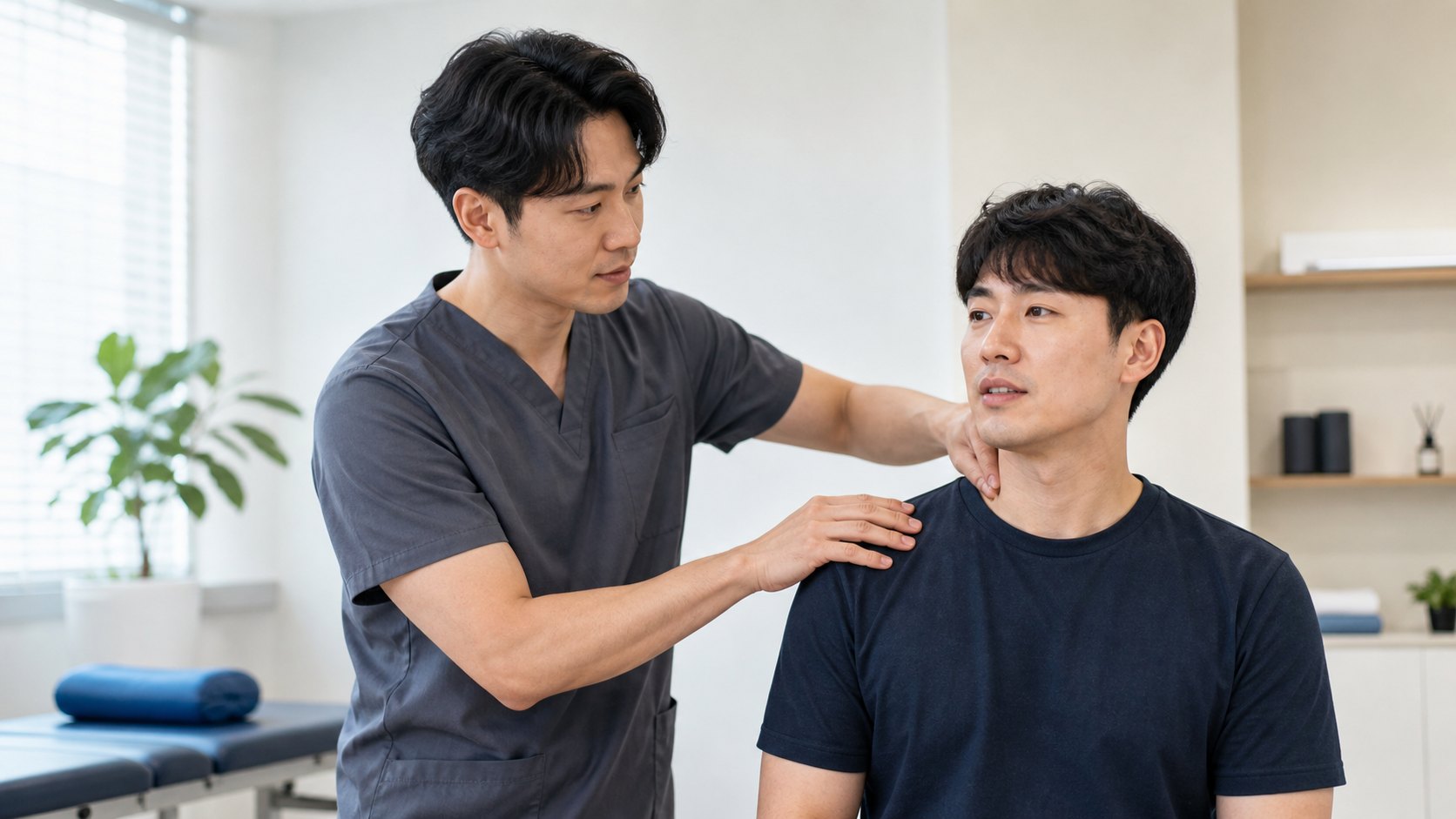 도수치료 금액 상담을 받는 모습